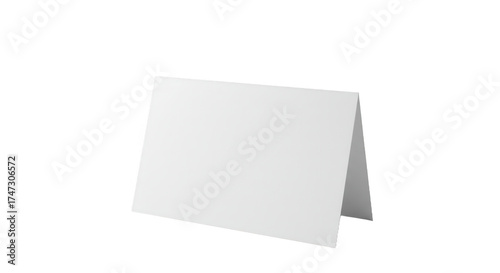 Blank white tent card isolated on transparent background PNG