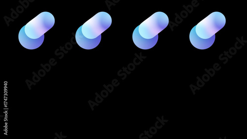 Abstract gradient shapes design with smooth color transitions on black background for modern decoration