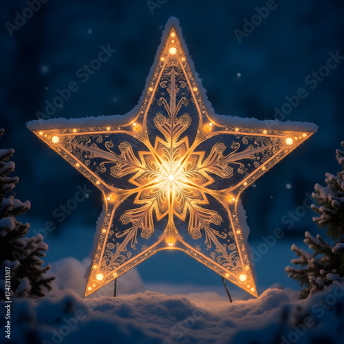 golden star christmas tree