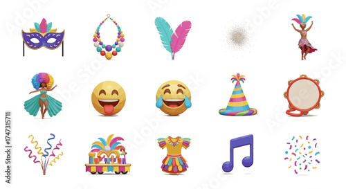 Vector art of carnival and party icons