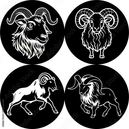 [BW] Horned sheep logo vector.eps
