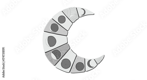 Cellular Structure Crescent Shape Biology Science, Generative AI.