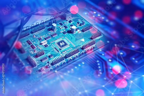 Close up of AI microchip on...