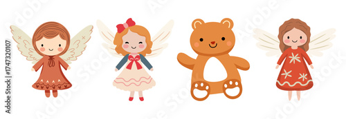 Delightful angel and teddy bear characters bring charm and whimsy to your project, spreading joy and adding a touch of sweetness to any creative endeavor