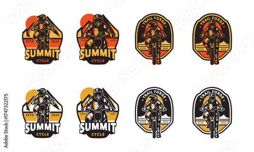 Mountain Biker Logo Designs Summit Cycle Trail Forge