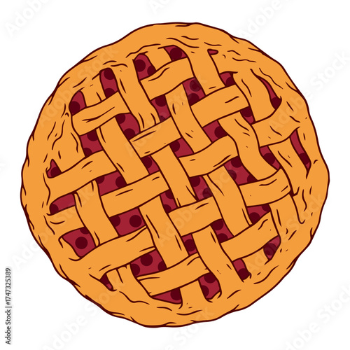 Delightful homemade cherry pie with a lattice crust, perfect for baking enthusiasts and dessert lovers, evokes warmth and comfort, ideal for recipe books and food blogs