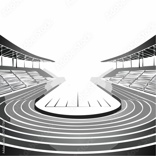 Background with a racing track, grandstands, and an outdoor racetrack arena without anyone in sight