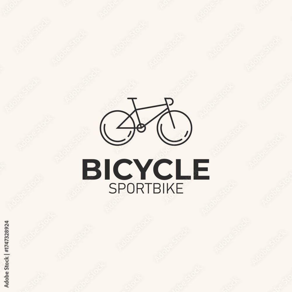 Fototapeta premium bicycle line art design logo vector illustration.