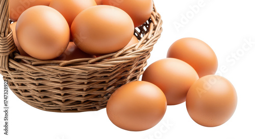 Wallpaper Mural Fresh Brown Eggs In Wicker Basket On Black Background Torontodigital.ca