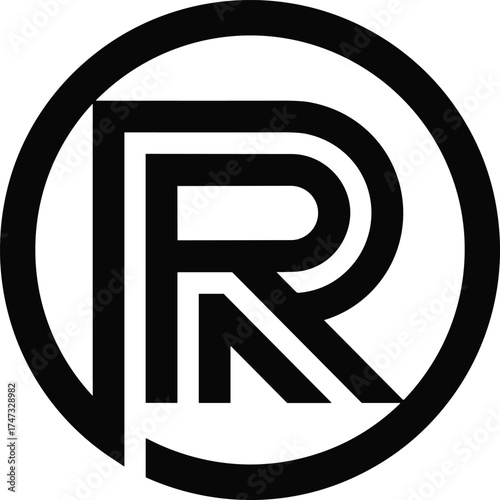  Modern registered trademark symbol, bold circular letter R logo design, minimalist black vector emblem for brand protection, intellectual property, and copyright use