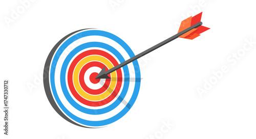 Arrow hitting the bullseye of a target, symbolizing success and accuracy.