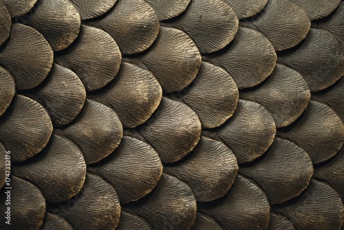Closeup of beaver tail scales showing repeating layered texture