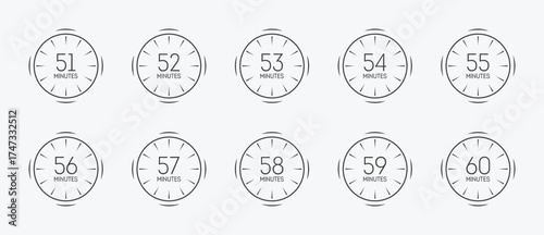 Clock Set of circular arrow icons collection design