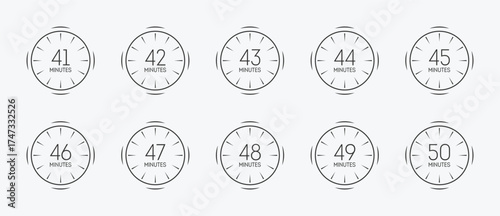 Hand drawn clock face icons set vector