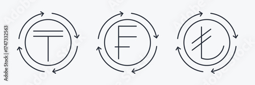 Money symbols currency exchange finance icons
