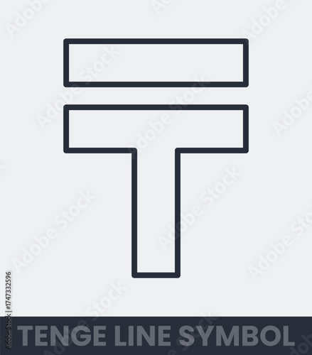 Tenge currency symbol simple line art