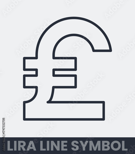 Pound sterling symbol line art money sign