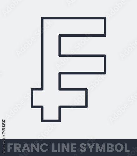 Swiss franc currency symbol outline simple graphic