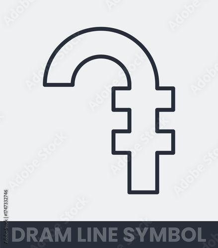 Armenian dram currency symbol simple line art