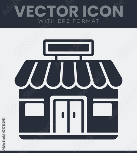 Simple storefront icon vector graphic illustration