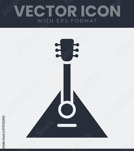 Balalaika folk music instrument icon simple design