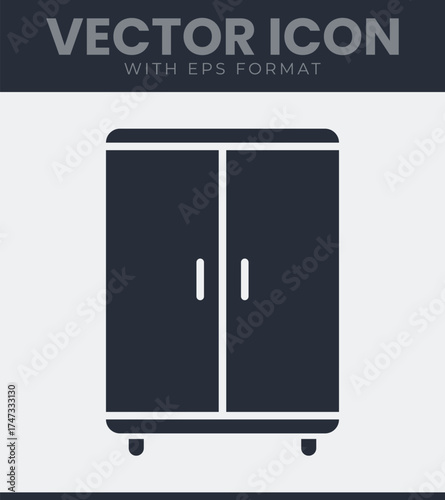 Simple wardrobe icon for storage and furniture