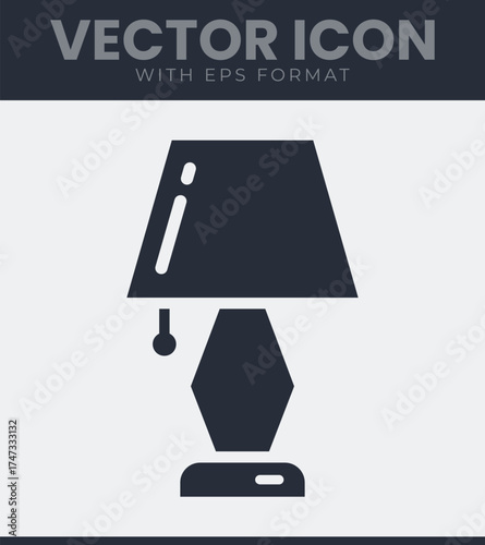 Simple table lamp icon vector art simple design