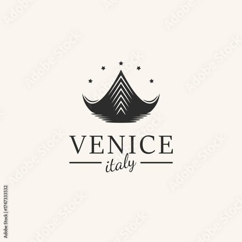 venice boat logo icon design  vector illustration.