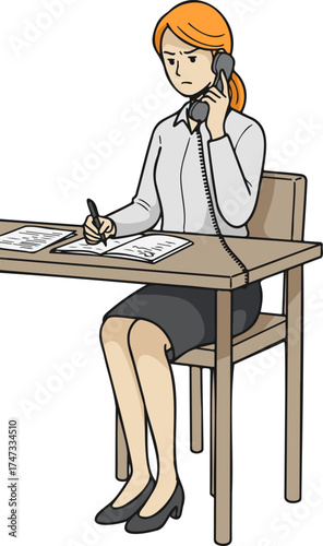 Businesswoman in action, in a office
