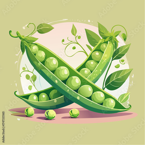 Fresh peas in pods on light background