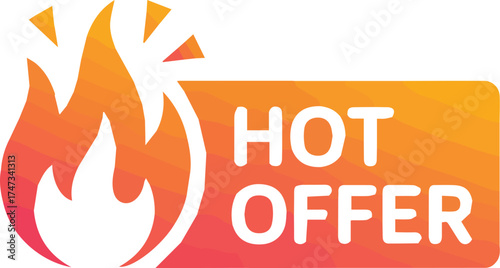 Vector art of hot offer with flame for promotion campaign