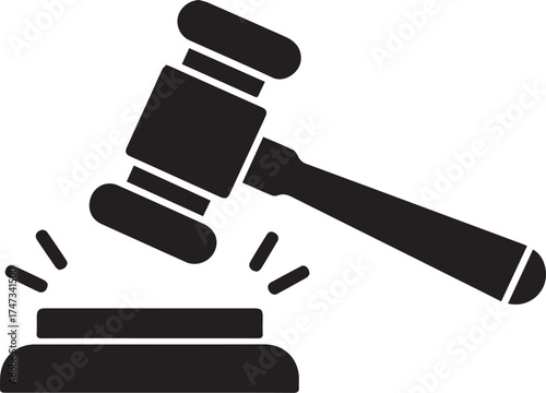Illustration of a gavel striking a sounding block