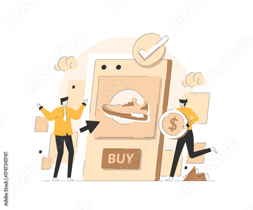 Online shopping concept,Customer buying goods, making purchases in internet virtual store