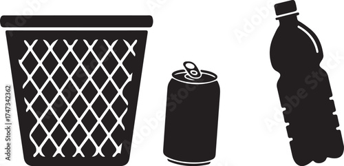 Vector illustration depicting the importance of waste sorting and recycling for a sustainable environment and a cleaner future for the coming generations