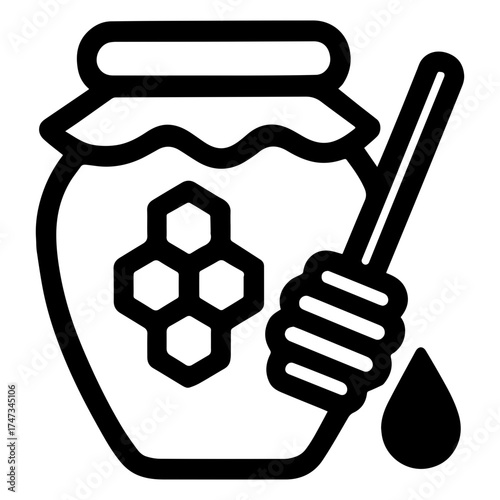 Honey jar icon with transparent background sweet natural product illustration
