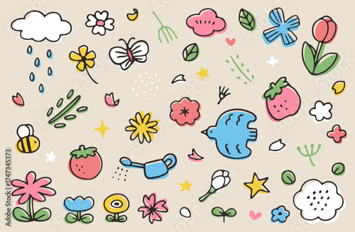 自然イメージのイラストセット