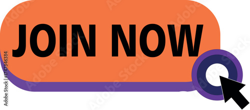 Join Now call to action web button with mouse cursor clicking.