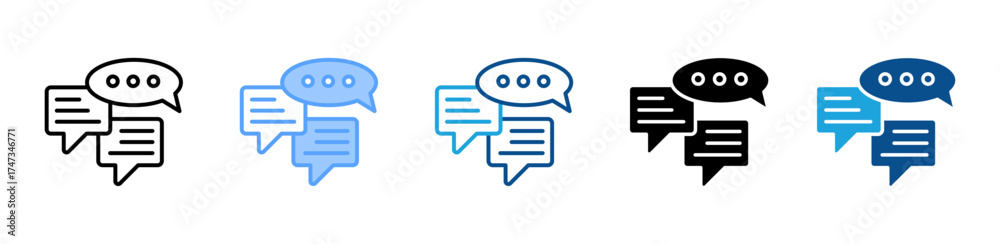 Obraz premium Conversation icon sheet multiple style collection