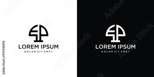 Natural mushroom logo design. Modern and simple mushroom symbol logo.