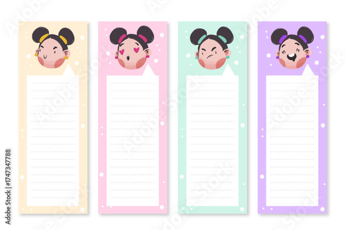 This vibrant set of character bookmarks showcases different animated faces, perfect for kids and young readers who enjoy colorful stationery while keeping their place in books.