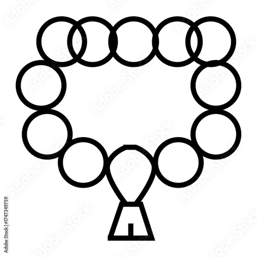 beads for muslim to pray vector illustration