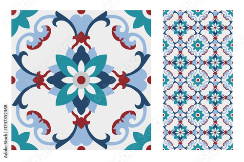 This image displays a vibrant flower design infused with a traditional artistic touch, perfect for applications that require a splash of color and creativity.