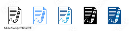Contract Signing icon sheet multiple style collection