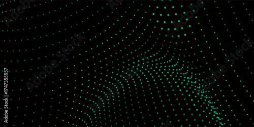 Technology texture background with green dots on dark background.futuristic big data digital concept.eps10