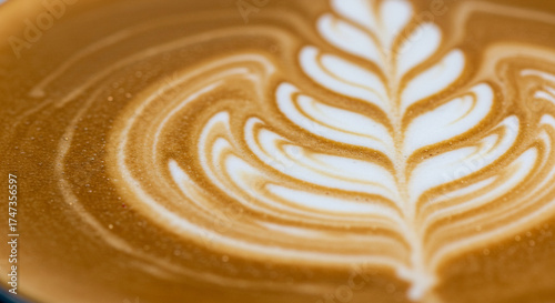 Foamy Milk Swirls in Brewed Coffee – Abstract Latte Art Top View