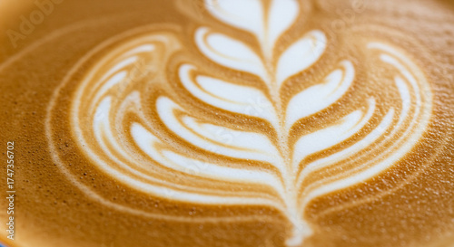 Foamy Milk Swirls in Brewed Coffee – Abstract Latte Art Top View