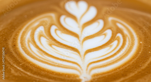 Foamy Milk Swirls in Brewed Coffee – Abstract Latte Art Top View