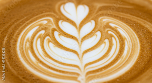 Foamy Milk Swirls in Brewed Coffee – Abstract Latte Art Top View