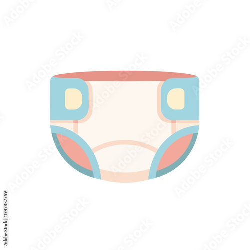 Baby diaper for newborn hygiene and childcare design concept