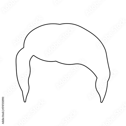 Hand Drawn Man Hairstyle. Vector Line Art